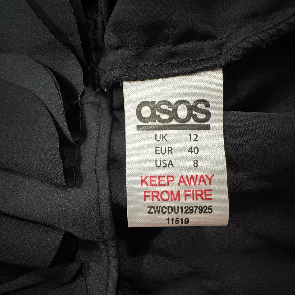 ASOS Black Ruffle Hem Mini Dress - Picture 11 of 11